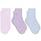 SELENE Kit 3 Meia Cano Médio Com Textura e Lurex Confortável Respirável Feminina Adulto, 1 Azul Claro - 1 Lilás Claro - 1 Rosa Claro, 34-39
