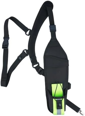 KUNN Universal Left Side Radio Shoulder Harness Holster with Reflective Pocket,Two Way Radio Holder for Motorola,Baofeng, Walkie Talkie Holder for SAR,Police