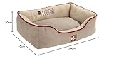 HUNTER Hundesofa UNIVERSITY, gemütliches Hundebett im College-Look, weiches Kuschelsofa mit Wendekissen, erhöhter Rand, Bezug waschbar, Farbe: grau, Größe: M