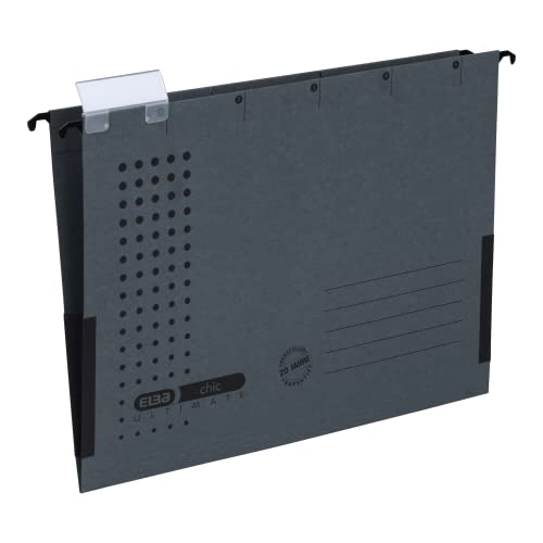 Elba Hängetaschen chic für A4, aus Karton, mit Leinenfröschen, 5 Farben, 5 Stück