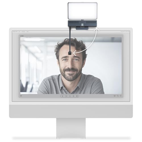 Pro 4K HD Webcam for PC and Light Panel Bundle with Eye Contact, Noise Cancelling Mic, Plug and Play USB for Mac & PC Zoom, Computer Camera, Conferencing and Video Calling