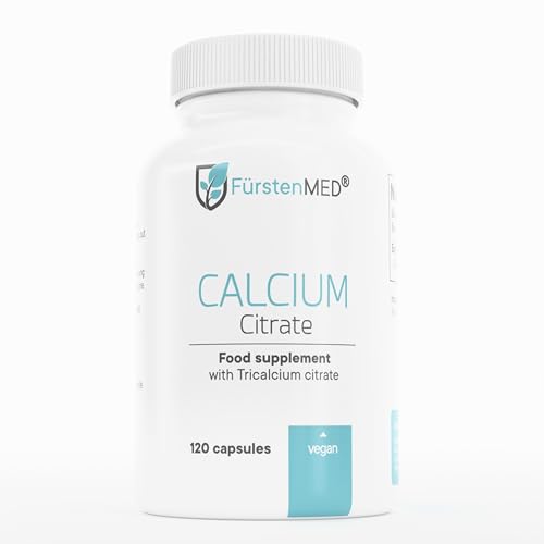 FürstenMED Calcium Citrate Capsules - High Dose of Pure Calcium Citrate for Strong Bones & Teeth - 120 Capsules - Vegan & Additive-Free