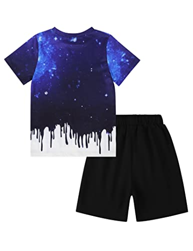 Image of GERU Boy Shorts Sets Hawaiian Outfit Kid Leaves Floral Short Sleeve Shirt Top+shorts Suits
