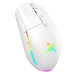 TECKNET Kabellose Gaming-Maus, RGB 2.4G/USB-C Kabelgebundene Gaming-Maus, 8000 DPI Wiederaufladbar, PC Gaming Mouse mit Programmierbaren Tasten, 72g Ultraleicht Maus für Windows XP/11/10/8/7 usw
