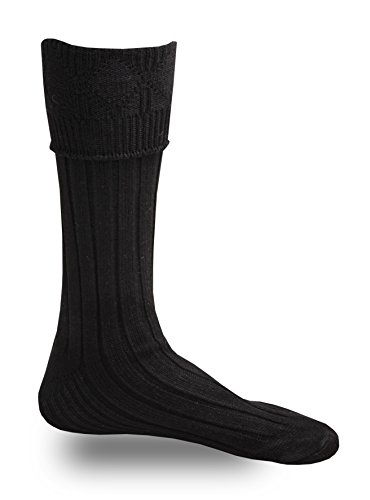 Men's Scottish Highland Wear Kilt Hose Socks S/M/L/XL Black