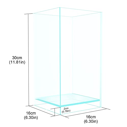 Fzone 2 Gal Nano Rimless Aquarium Low Iron Fish Tank Novaclear Ultra-White Translucent Glass Verso Series Nano Shallow Pond Levitating Floating Air Aquarium(A16-H30) #TOP2