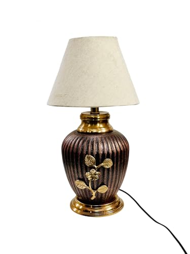 Image of The Devine Decor Copper Antique Lamp | Copper Antique Finish Gold Table Lamp for Bedroom, Bedside, Living Room, Home Decoration, Hotel Pack of 1 | Size:48 X 26 cm