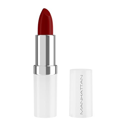 Manhattan Lasting Perfection Satin Lipstick 890 Alarm, Lippenstift für intensive, langanhaltende Farbe und feuchtigkeitsspendende Pflege