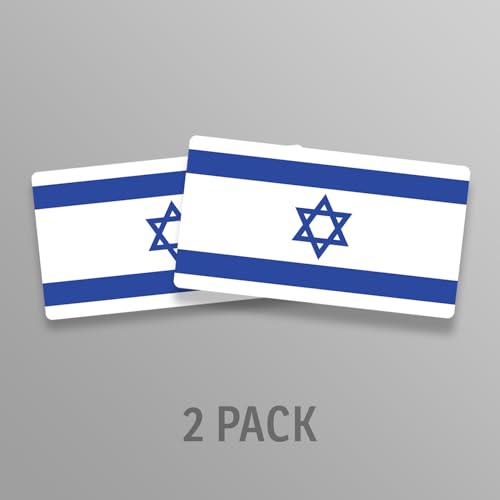 Image of World Country Flag Decal Stickers - Two Pack - for Cars Windows Bumpers Laptops Tablets Tumblers Cups Walls (Israel)