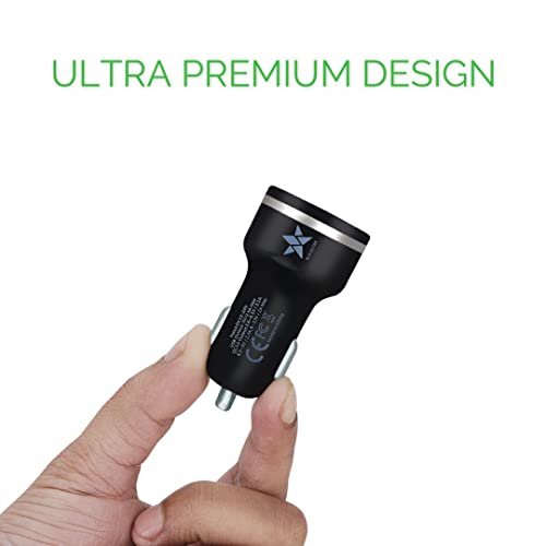 Image of Blackstar Fast Car Charger for All Mobiles - 30Watts Speed - with 2 USB Ports (18 Watts from Orange Port + 12 Watts from Green Port)