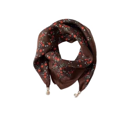 Women's Silk Cotton Scarf Necklace Magnetic Buckle Water Diamond Small Necklace Collar Chain Headpiece Pendant Scarf