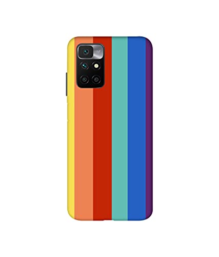 Image of Rainbow Colors Design 3D Printed Hard Back Case Cover for Mi Redmi 10 Prime