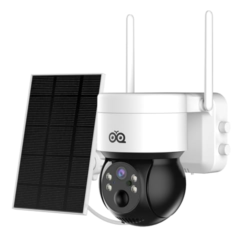 4MP Solar Security Camera Wireless Outdoor, 2.5K Solar/Battery Powered Camera for Home Security, Pan/Tilt 2.4GHz WiFi Camera with PIR, 2-Way Audio, Cloud/SD, Color Night Vision
