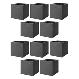 Drona Fabric Storage Box Inserts - Grey - 33x38x33cm - Durable Foldable Cube Organizer for Shelves, Wardrobes, and Closets, pack of 2