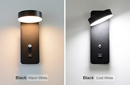 Aplique de pared LED con puerto de carga USB e interruptor integrado para pasillos 5