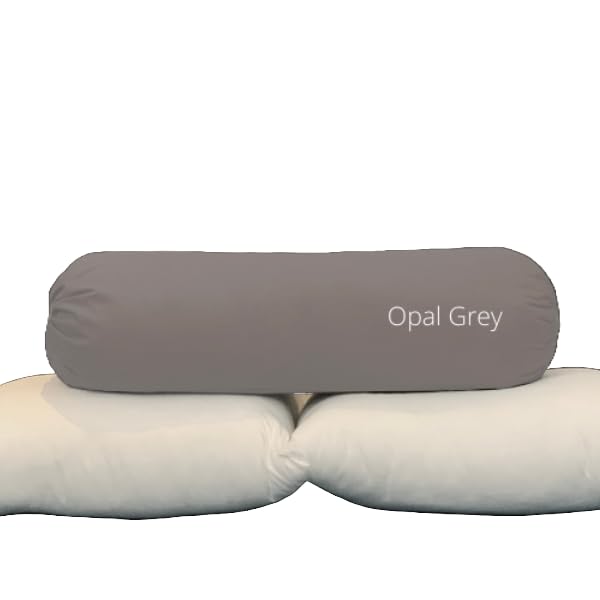 Flew Bolster Pillow Signature Series Deluxe Hotel Hug Pillow 1.2kg 21cm x 90cm with Eco Bolster Case (Opal Grey)