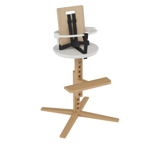 Froc Euro Design High Chair Seat for Baby to Kids with Safety Rail and 5 Point Harness White