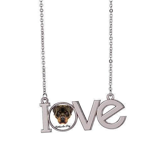 Collier Rottweiler noir en taille M le cadeau idéal avec pendentif de chien