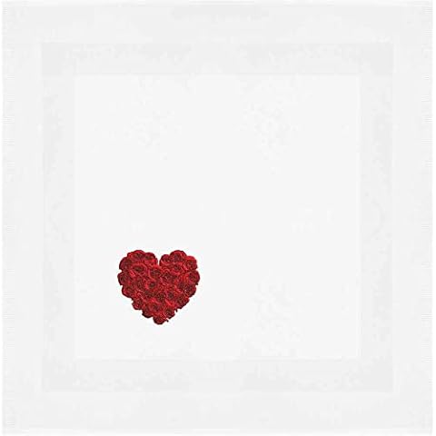 Red Rose Heart Cotton Napkin for Occasions Cover