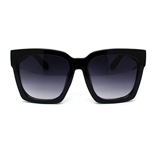 SA106 Womens XL Oversize Horned Rim Thick Plastic Retro Sunglasses