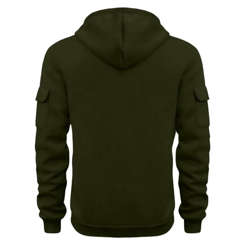 Men's Zip Up Hoodie Fleece Pullover Sweatshirt Casual Loose Fit Raglan Sleeves Large Pockets Comfortable Quarter2