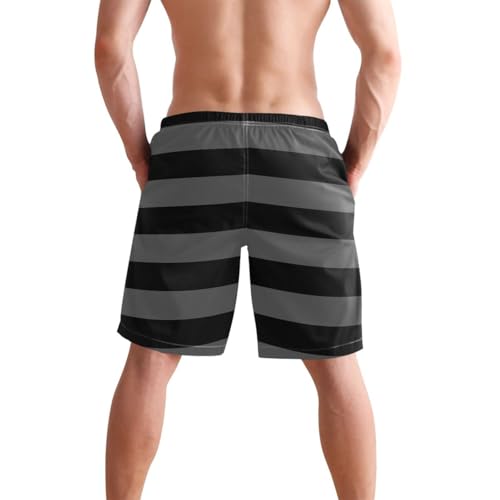 Mens Swim Trunks Quick Dry Board Shorts Striped Beach Shorts Swimwear Bathing Suits with Mesh Lining and Pockets3