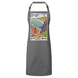 65% polyester / 35% coton Fabulous Tablier Cuisine Premium Gris Villers Sur Mer Normandie Affiche Poster Vintage Voyage Art Deco 30\'s