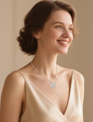 Butterfly Necklace for Women 925 Sterling Silver Butterflies Birthstone Pendant Necklaces Mother’s Day Birthday Christmas Jewelry4