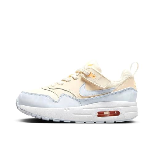 Nike Air Max 1 EasyOn Little Kids' Shoes (DZ3308-102, Pale Ivory/Melon Tint/White/Football Grey) Size 8