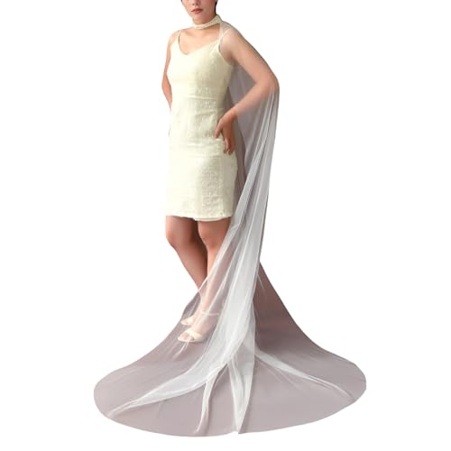 Châle long de mariage perles et tulle fin pour soirée habillée