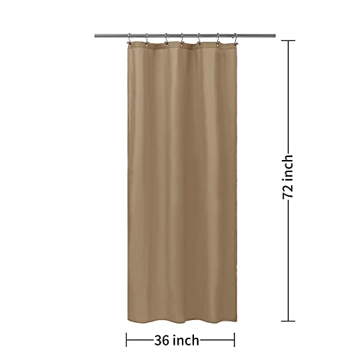 Image of ALYVIA SPRING Stall Waterproof Fabric Shower Curtain or Liner Coffee, 36x72