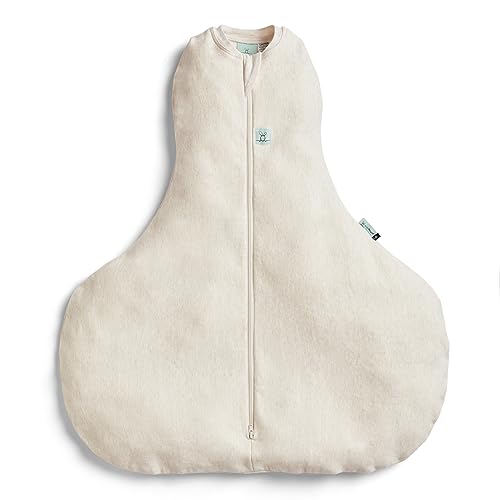 Image of ergoPouch Hip Harness Cocoon Swaddle Sack 1.0 TOG - Safe Sleep for Braced Babies, Fits Pavlik & Rhino Braces, Converts Arms In /Out, Extra Room for Hip Harness, Breathable (3-6 Months, Oatmeal Marle)