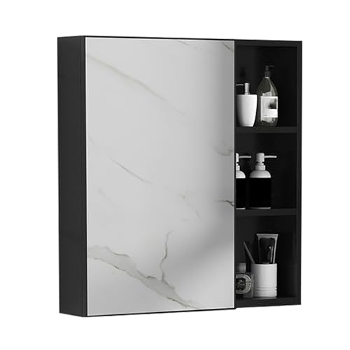 Botiquín rectangular de aleación de aluminio para baño, organizador de almacenamiento de espejo montado en la pared para sala de estar, dormitorio e inodoros, elegante y duradero esencial para el