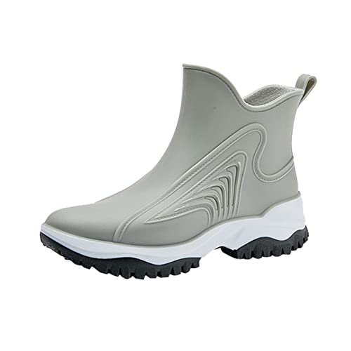 Generisch Gummistiefel Damen/Herren Halbhoch - Wasserdichte Regenschuhe Weite Waden