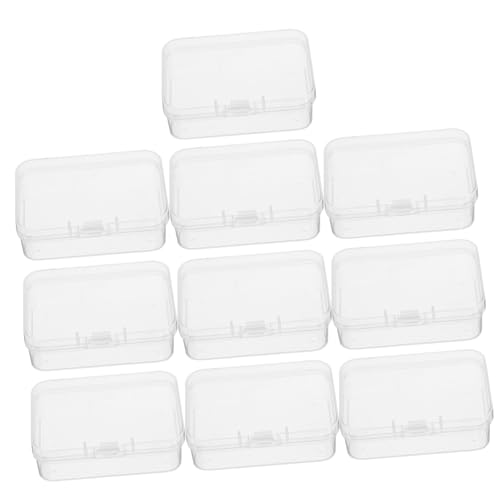 SEWACC 10pack Plastic Boxes Organize Beads Jewelry Earrings Compact Storage Case Mini Storage Baskets