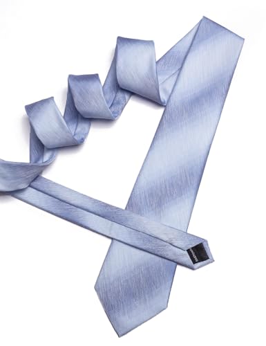 Image of Barry.Wang Striped Men Ties Set Silk Necktie Handkerchief Cufflinks