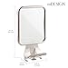 mDesign Large Modern Metal Suction Shaving Mirror Center for Bathroom Showers and Tubs - Holders for Shaving Cream and Razors - Satin