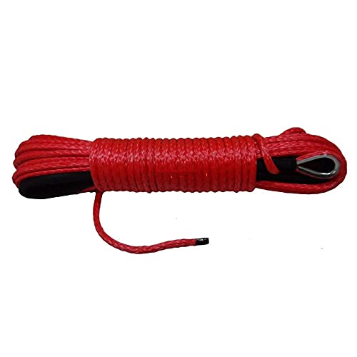Cuerda de remolque sintética de 5mm x 15m con guía de cabrestante negra de 4000 lbs para ATV