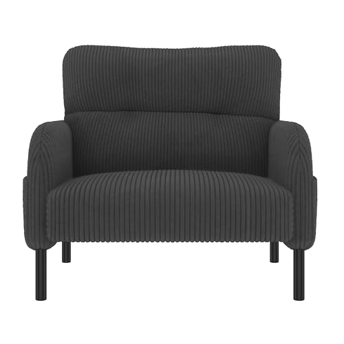 Sofá de 2 plazas modular combinable y sillón gris con bolsillo lateral para salones modernos 7
