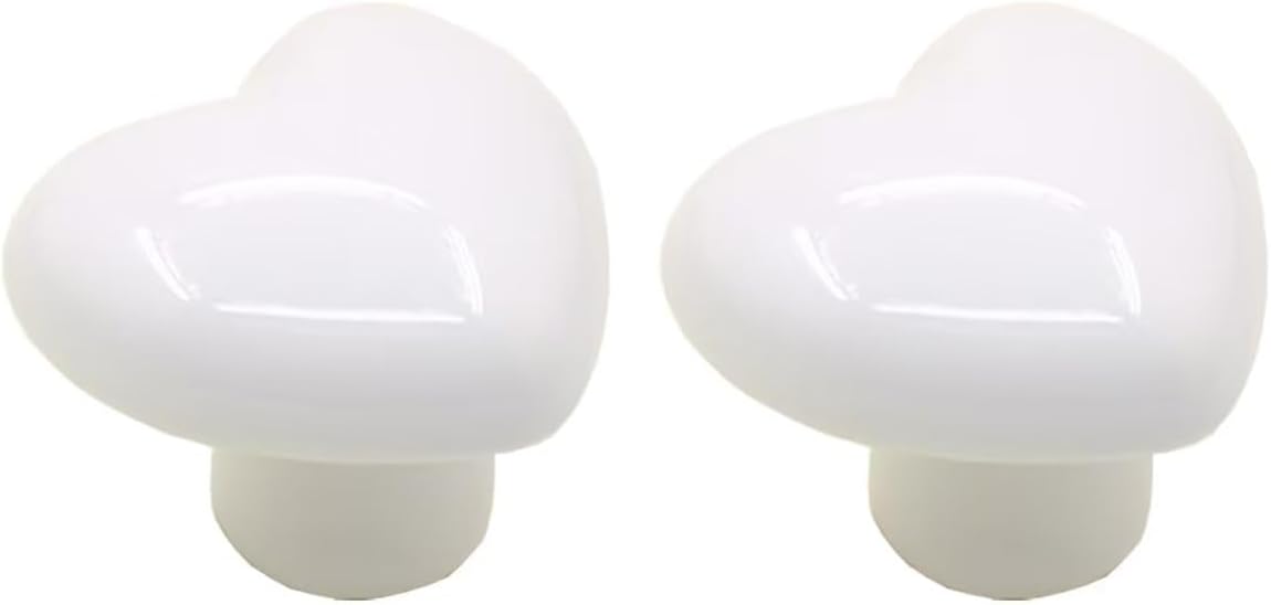 2pcs Orange Drawer Knob Ceramic Cabinet Knobs Kids Room Handle Pull Heart Shape for Toy Organizer Box Bookcase Dresser Drawers