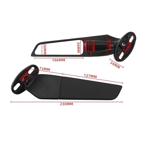 Espejo retrovisor de motocicleta CNC para Ducati Panigale V4 V2 y 1299 con ala fija aero