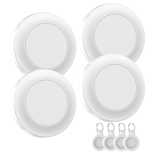 Air Tracker Tag-4 Pack, Localizador GPS, Smart Mini Localizador de Objetos Bluetooth con Apple Search (sólo iOS), IP67 Impermeable, Batería Reemplazable, Llaves/Coche/Cartera/Maletas Viaje, Blanco