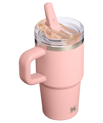 Image of STANLEY Quencher ProTour Flip Straw Tumbler with Leakproof Lid 20 oz | Built-In Straw & Handle | Cupholder Compatible for Travel | Insulated Stainless Steel Cup | BPA-Free | Peach Rose