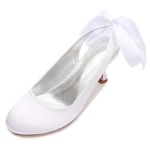 Women's Mary Jane Low Kitten Heel Pumps Closed Toe Slip On Dress Office Work Bridal Wedding Party Shoes