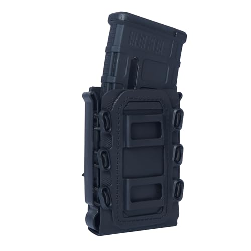 Hbskyan 5.56mm 7.62mm Mag Pouch Universal Magazine Holder for MOLLE Vest Packs Tactical PALS Webbing Belt Clip for 5.56 Magazine Holster Magazine Holder(BLK)