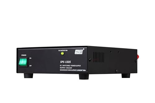 Image of HESENATE Compact Bench Ham Radio Power Supply 30Amp AC-to-DC 13.8 Volts Fixed Output SPS-1335 Charging The Battery of Connected Device