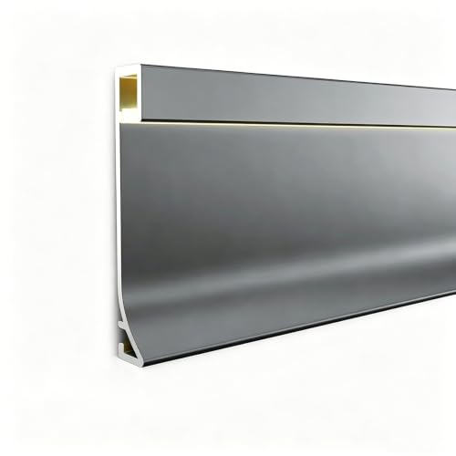Zócalo de pared rodapié de aluminio de 1m con canal LED de 10mm de ancho 2