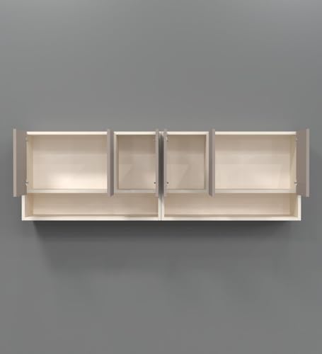 Image of SPECIALITY PANELS 6 Door Wall Cabinet with UV Profile Shutter | Wall Mounted Storage Cabinet for Kitchen Bathroom Living Room | Wooden Wall Cabinet Organizer Mocha Finish Finish DIY Assembly