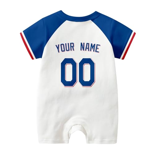 Image of KREDE Baby Clothes Unisex Bodysuit White Custom Name Number for Baby Boys