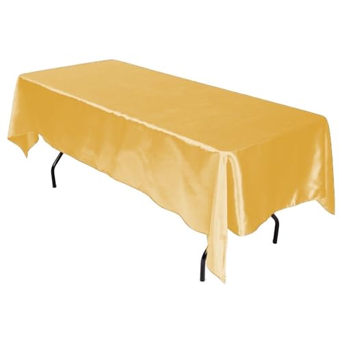 BIT.FLY Tovaglia Oro 145 x 320CM Tovaglia Antimacchia Rettangolare per Celebrazioni Feste Hotel Eventi, Matrimoni